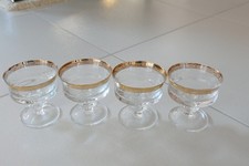 MURANO Medici  Sekt / Dessertschalen mit Goldrand  ,4 Stück , gebraucht