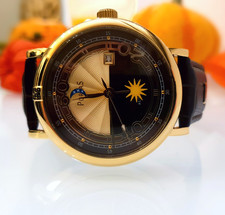 Portas PS26I-TY2846-01 Automatik Uhr 21 Jewels Gold Leder 5ATM Sichtboden Herren