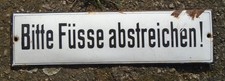 Altes Emailschild Bitte Füsse