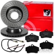 brembo GELOCHTE BREMSSCHEIBEN 299mm + BELÄGE HINTEN für PORSCHE 911 996 997