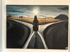 ORIGINAL Acryl Bild Gemälde Frau Abstrakt Malerei Kunst Modern  HANDGEMALT 0,70