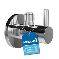 kör4u Design Eckventil 1/2" x 3/8" mit Schnellverschluss rund chrom