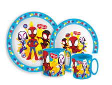 4er Set  Spiderman Spidey Kinder-Geschirr Teller, Müslischale, 2x Tasse