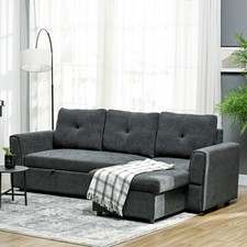 HOMCOM Schlafsofa Ecksofa mit