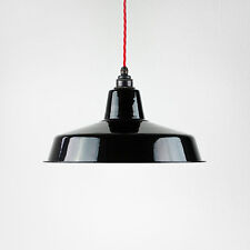 Lampenschirm Emaille Industrielampe Fabriklampe Vintage 36cm schwarz 2. Wahl