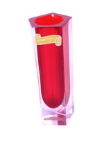 Murano Glas Blockvase rot