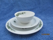 SELTMANN Weiden-Porzellan - Tee-Gedeck, 3-teilig - RENATE - Dekor:grüne Rose -