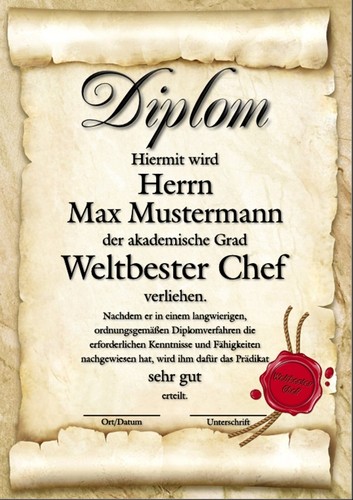Diplom chef chefin - chef,,