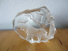 mats jonasson Glas Figur Elch signiert Schweden Sweden