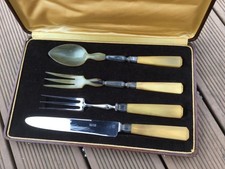 Altes Vorlegebesteck Batard Coutellerie CHARTRES ca 27,5 cm Horn