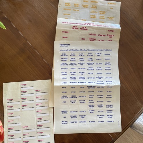 Tupperware etiketten für - tupperware,