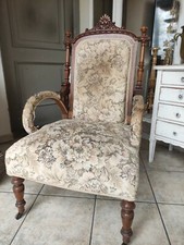 antik Stuhl Napoleon III Stil gepolstert tiefer alter Salon Stuhl mit Armlehnen
