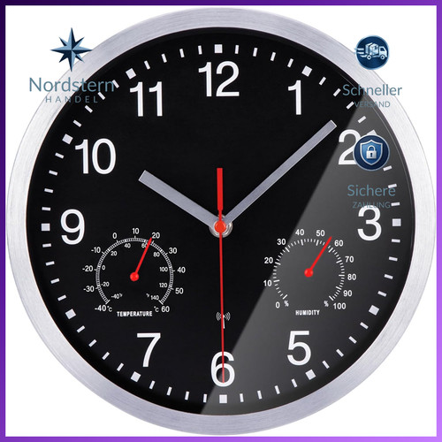 Wanduhr 25cm lautlos mit - lautlos,
