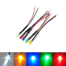 3mm LED mit 20cm Kabel 3V 6V 12V 24V 48V 110V 220V Leuchtdioden Deko LEDs Dioden