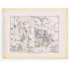 DEUTSCHLAND Schlachten von Großbeeren und Dennewitz 1813 - Antike Karte 1875