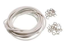 Vorhang Netz Erweiterbare Draht 11 Meter 11m Mit 12 Haken & 12 Augen CP