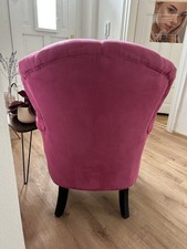 Hochwertiger Samt Sessel-in Pink-mit Schwarzen Füßen-wie neu!