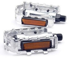 Fahrradpedale MTB Aluminium Fahrrad Pedale Universal rutschfest trekking Silber