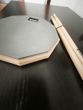 Drum Pad Holz Gummi mit Sticks