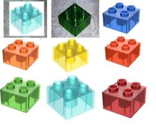  Lego Duplo durchsichtig transparent Glas Baustein 2x2 aus 10907 Steine