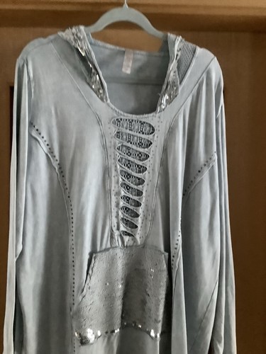 Damen tredy sweatkleid strass - ,