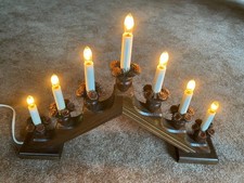 •♥• Weihnachtsleuchter für innen Holz 7 Kerzen ALT voll funktionsfähig •♥•