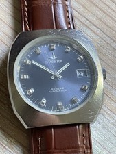 Dugena Geneve Automatica Date Blaues Zifferblatt Edelstahl