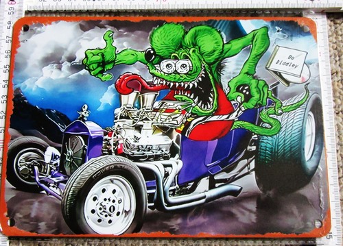 Rat fink blechschild 14x20 - fink, cm