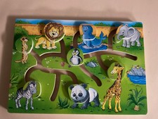Schiebe-Puzzle Zoo aus Holz v