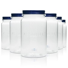 6x Absolut Kunststoffbecher Glas 0,57l Plastik Mason Jar Henkelglas Deckel