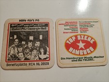 2 alte orig. Astra Bierdeckel Udo Lindenberg Onkel Pö Top Hamburg Szene Lonzo