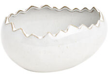 Dekoschale Osterei Porzellan Eierschale Grau Osterdeko Ostern Schale 16x7x10 cm