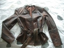Echte LEDERJACKE Damen von ZARA Gr. M- ECHT LEDER in braun  "Designer-Look"