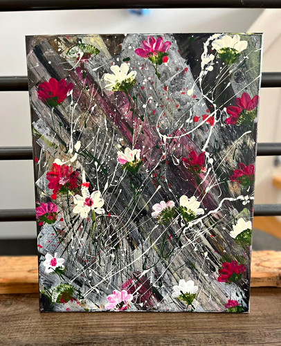 Abstraktes acrylgemälde - abstraktes,