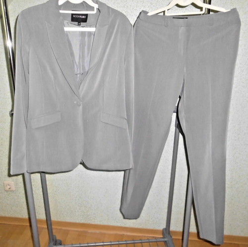 Damen hosenanzug mattgrau neu - hosenanzug,