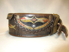 TRACHTENGÜRTEL - RANZEN / Geldkatze - SIEBENBÜRGEN 19.Jhd. - LEDER gestickt