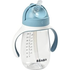 BÉABA - Trinklernbecher - 2 in 1 Babyflasche - Kindertasse mit Strohhalm - 100% 