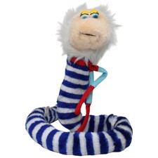 Blau-weiß gestreifter Wattwurm mit Matrosenhut Kuscheltier 63cm Gebraucht Wattwu