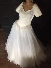 Hochzeitskleid Satin Tüll Spitze Größe 34/36 Weiß Marke Lohrengel Dress Kleid 