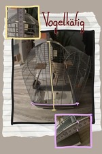 Vogelkäfig mit 4 Sitzstangen, 2 Schaukeln, Futter- & Wassernapf und Trinkröhre