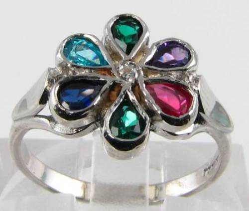 Großer 9ct weißgold daisy - 9k,