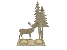 Teelichthalter Hirsch mit Baum