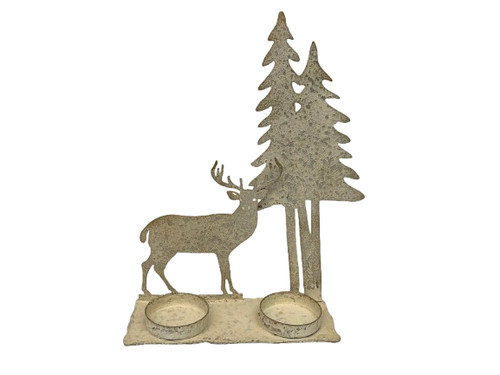 Teelichthalter hirsch mit baum - mit,