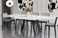 SONDERANGEBOT Esstisch COMO 130-210 cm Hochglanz weiß ausziehbar Esszimmertisch