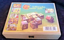 Vintage deutsches Kinderblockpuzzle Märchen in Holzkiste Hermann Eichhorn 