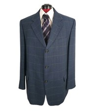 Berlucci Sakko 29 /58 / 3XL Regular Premium Line Blazer Casual Blau Kariert 