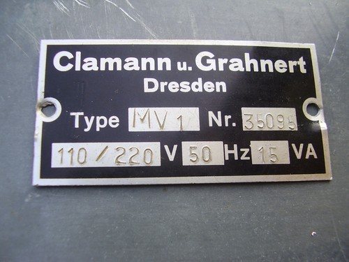 Typenschild claman grahnert - claman, u.
