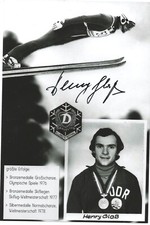 Autogramm Henry GLAß GLASS Skisprung Skispringer Bronze Olympia 76 für DDR xyz