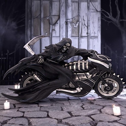 Sensenmann auf motorrad figur - auf,