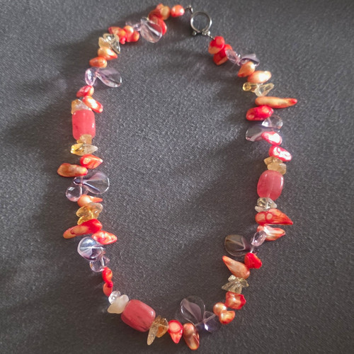 Armband steinperlen mehrfarbig - armband,